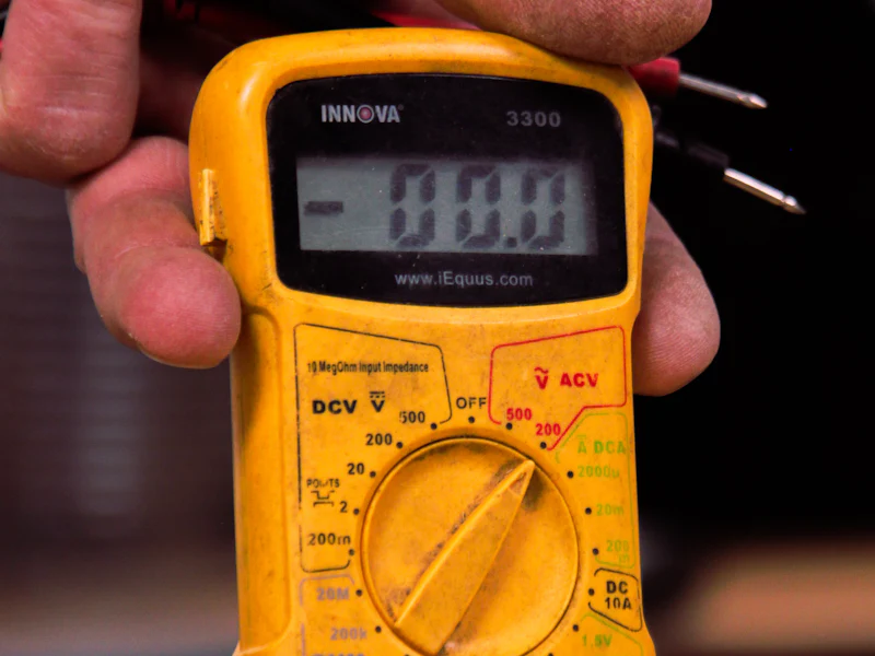 Multimeter used to test an electrical circuit