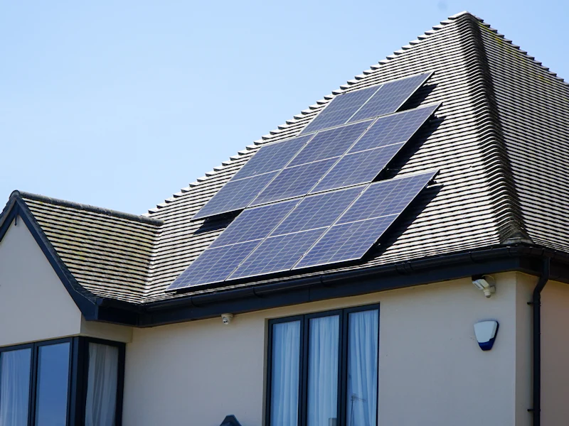 House roof with solar panels