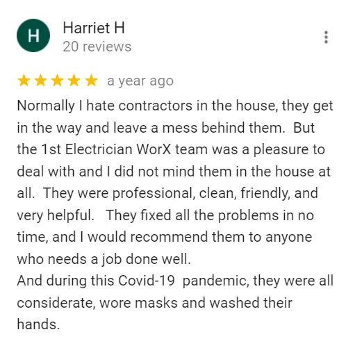 Electrician Worx customer review